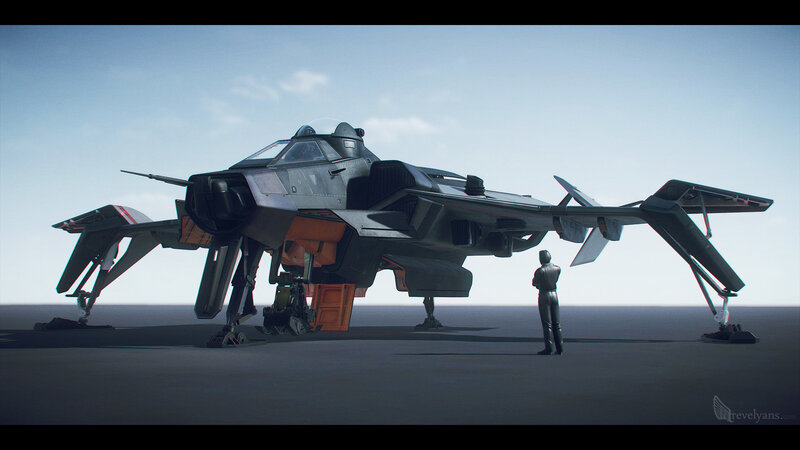 Futuristic Fighter Jet — Gray, Serene