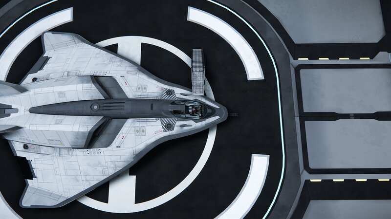 Futuristic Fighter Jet — Gray, Technological
