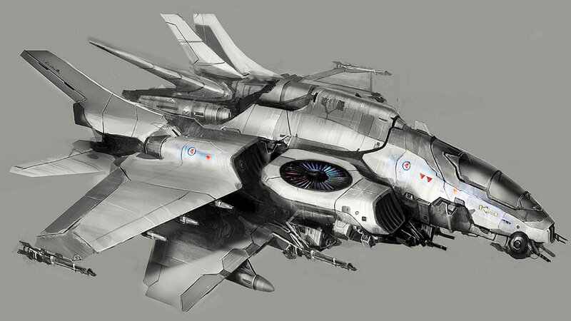 Futuristic Fighter Jet — Gray