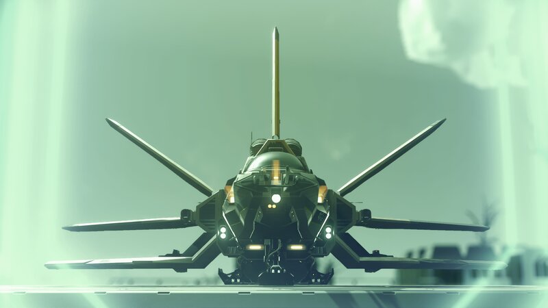 Futuristic Fighter Jet — Green