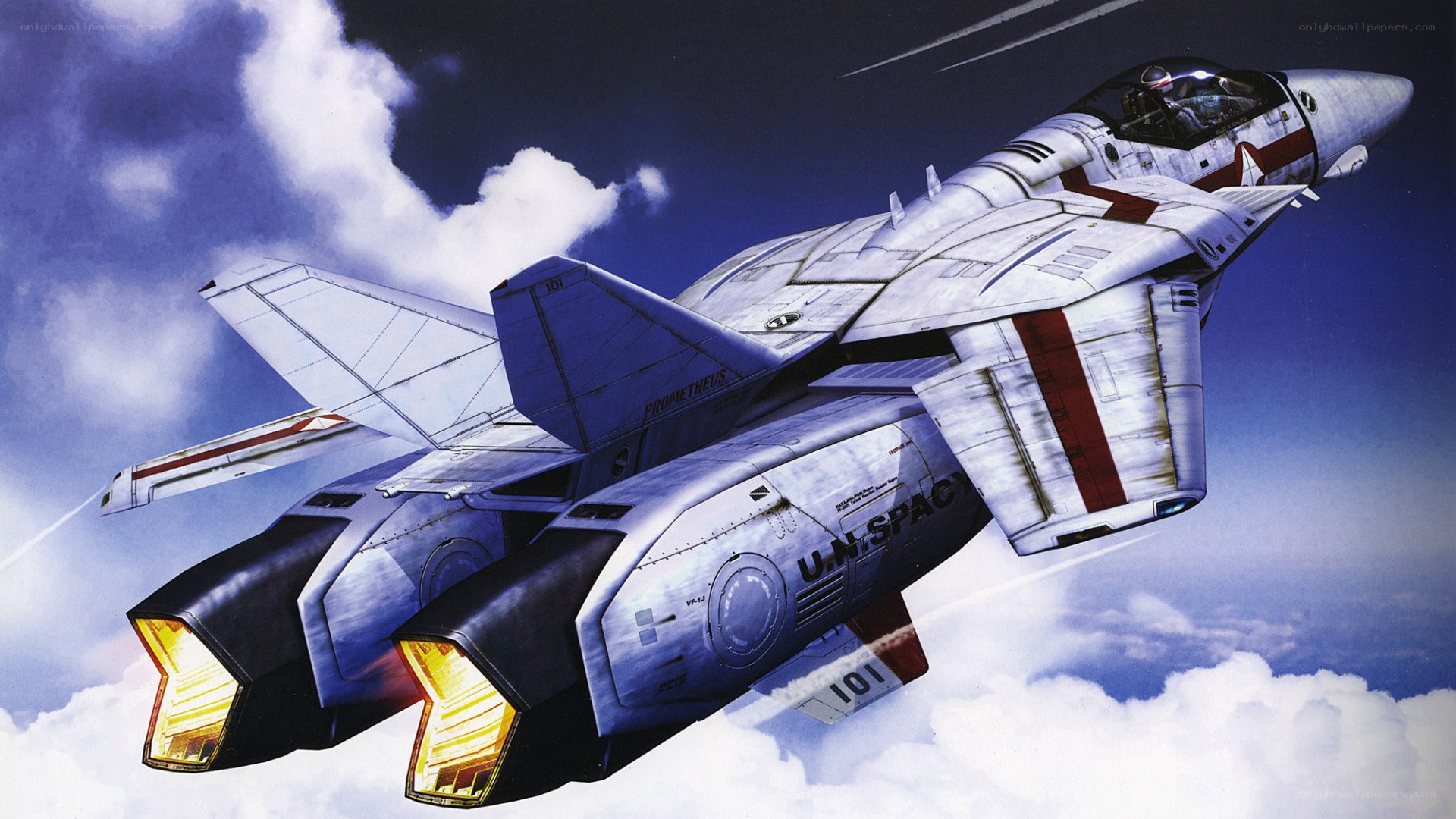 futuristic fighter jet in flight