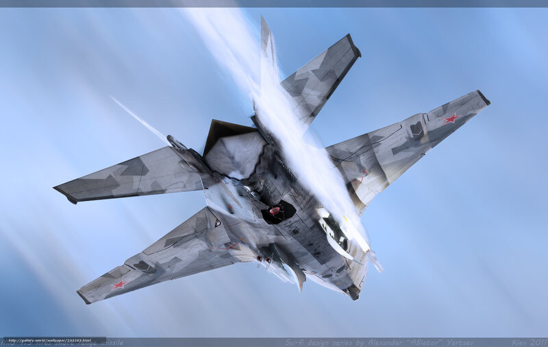 Futuristic fighter jet in flight