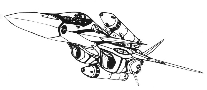 futuristic fighter jet sketch