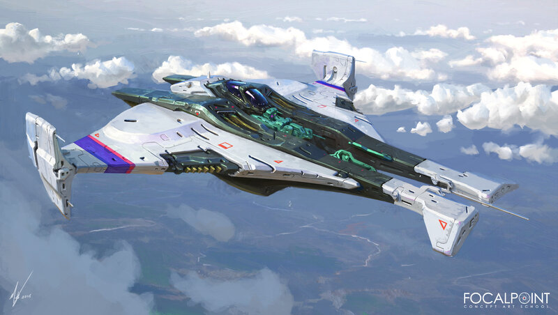 Futuristic Fighter Jet — White, Serene