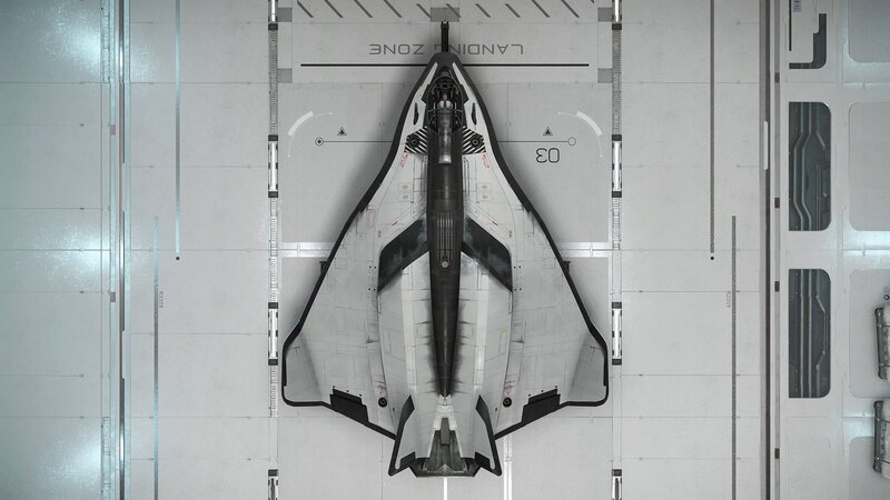 Futuristic Fighter Jet — White, Sterile