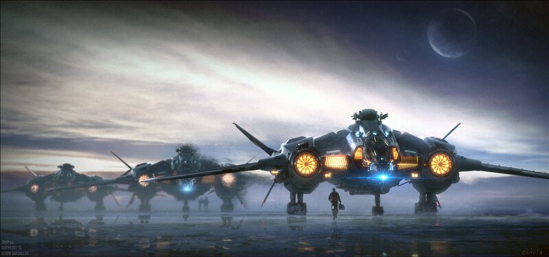 Futuristic Fighter Jets — Gray, Dramatic