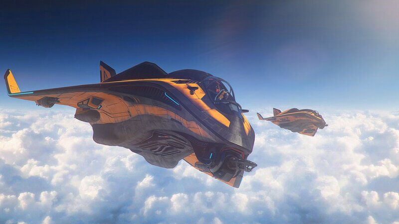 Futuristic Fighter Jets — Yellow
