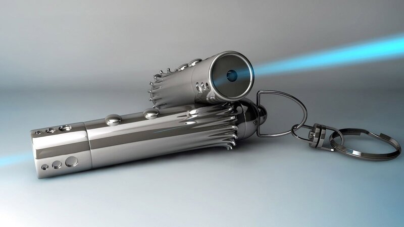 futuristic flashlight keychain