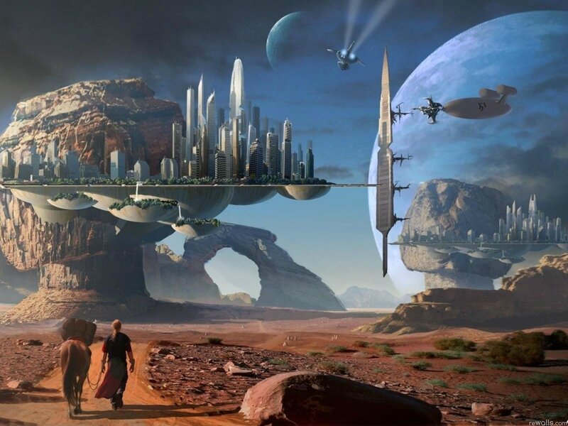 futuristic floating cities