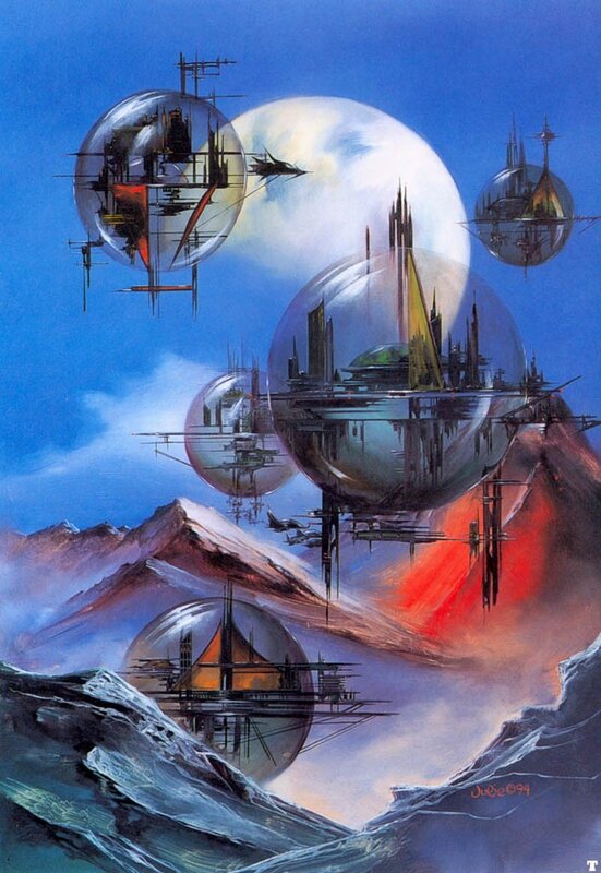 Futuristic Floating Cities — Blue
