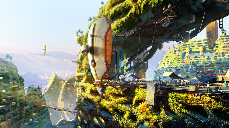 futuristic floating city