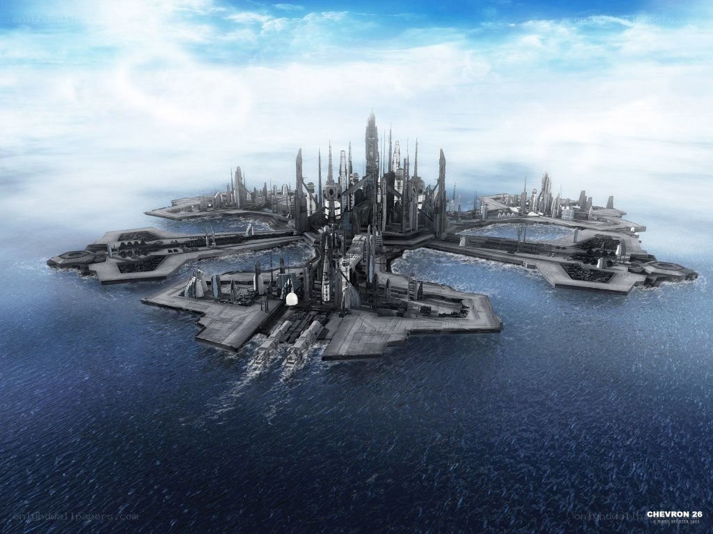 futuristic floating city