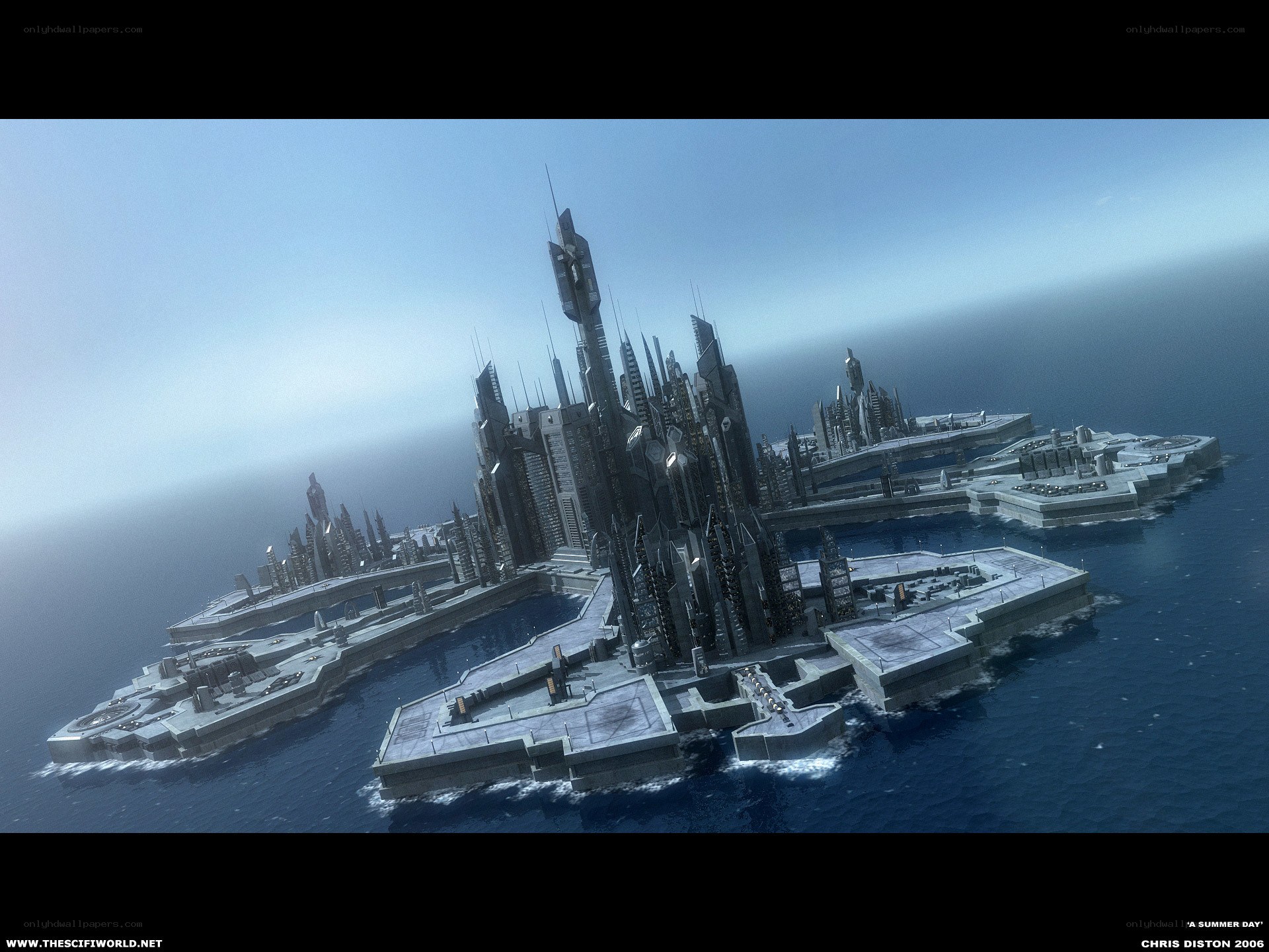 futuristic floating city
