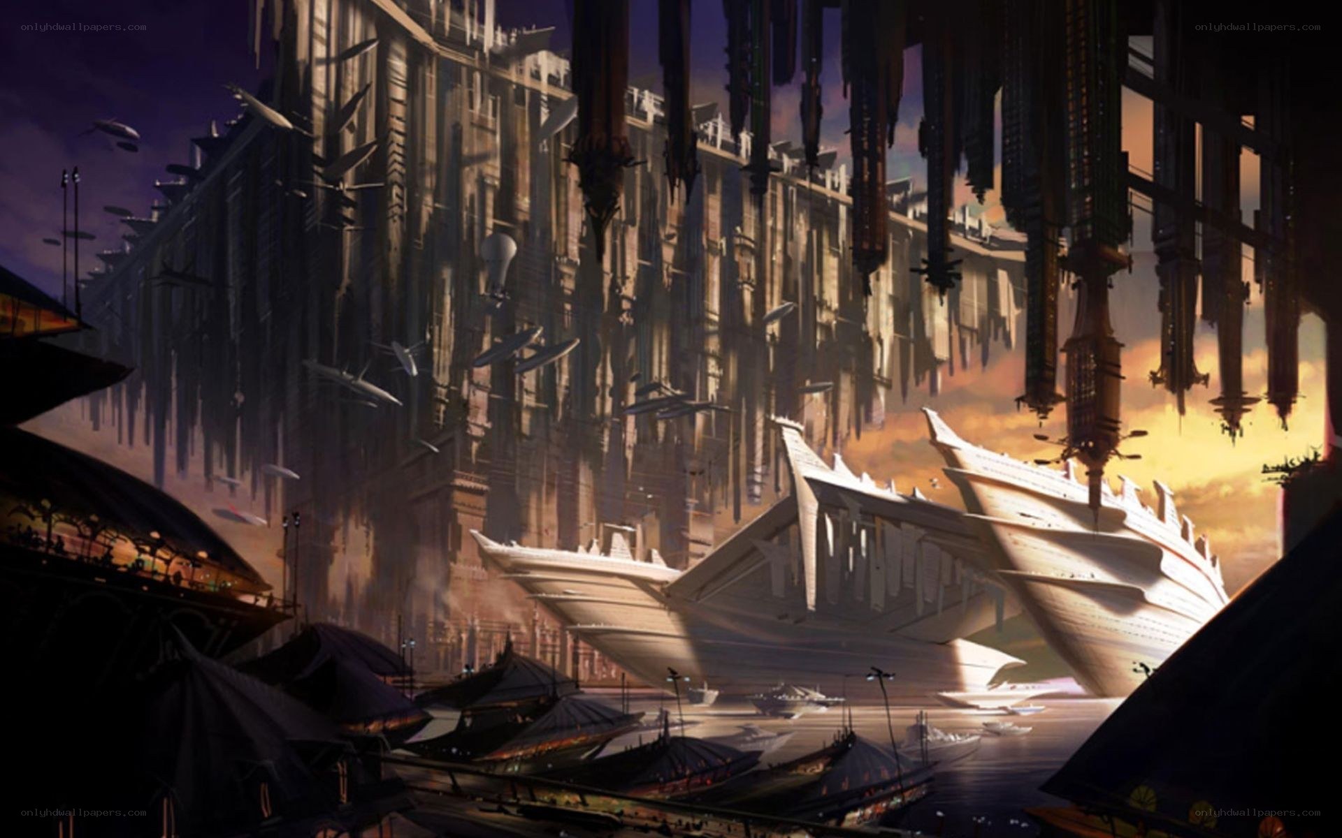 futuristic floating city