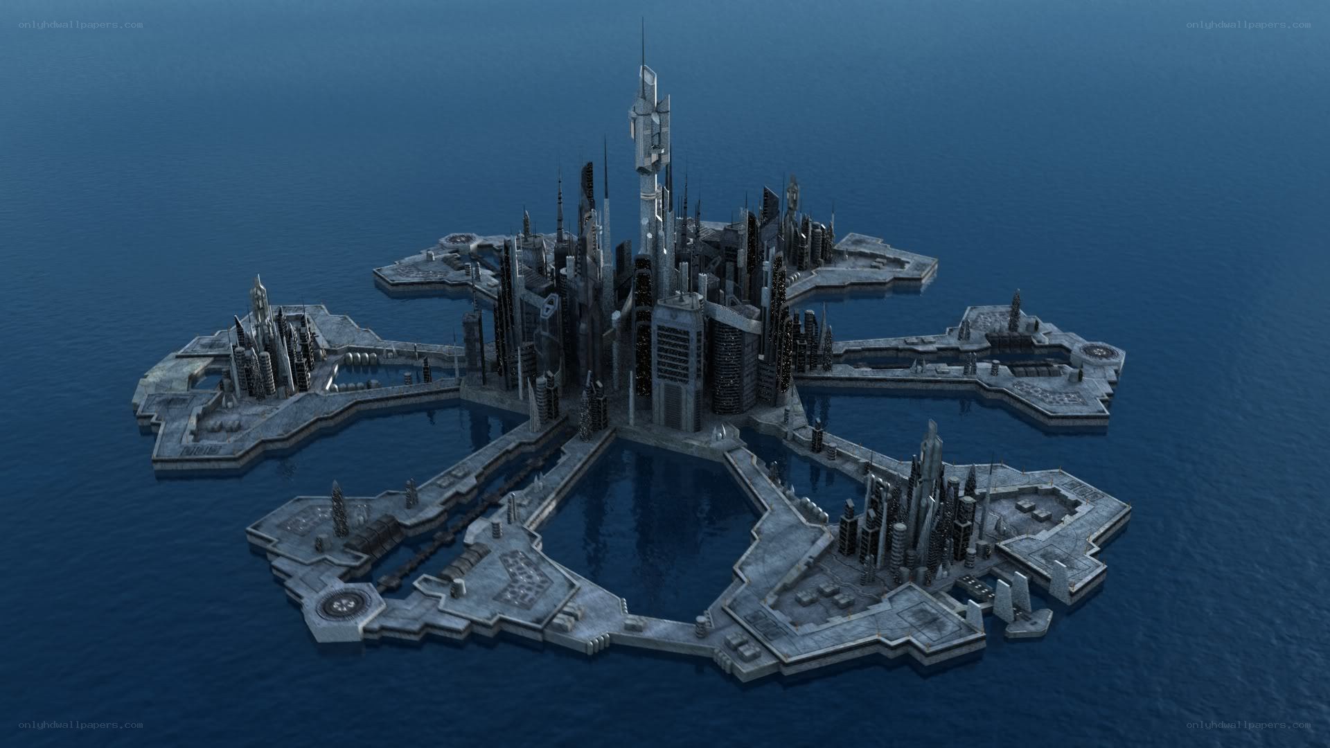 futuristic floating city