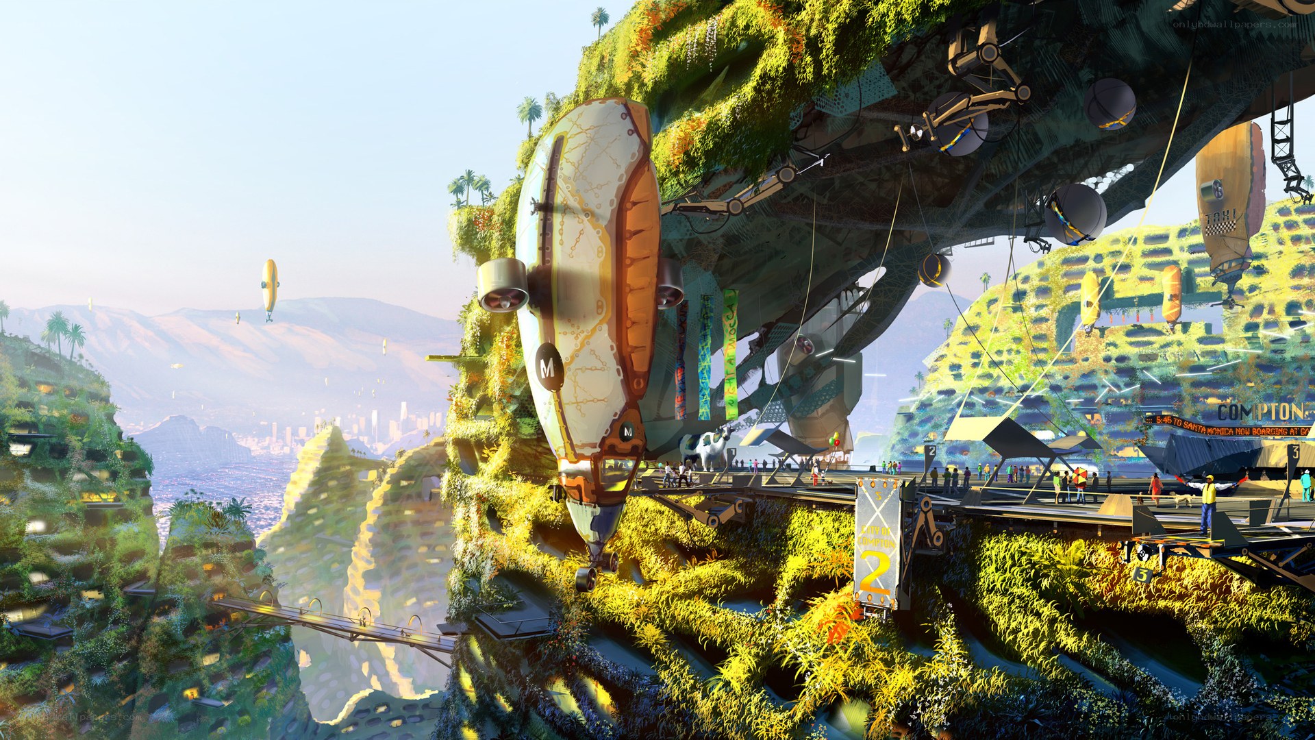 futuristic floating city