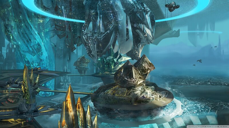futuristic floating city