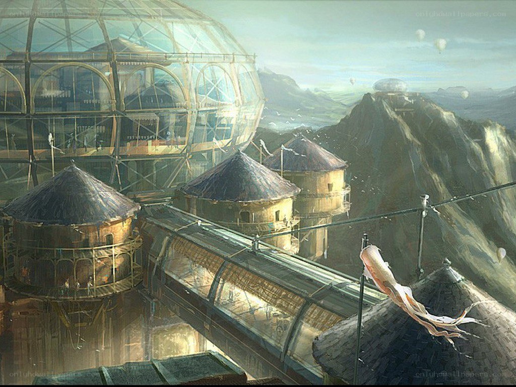futuristic floating city