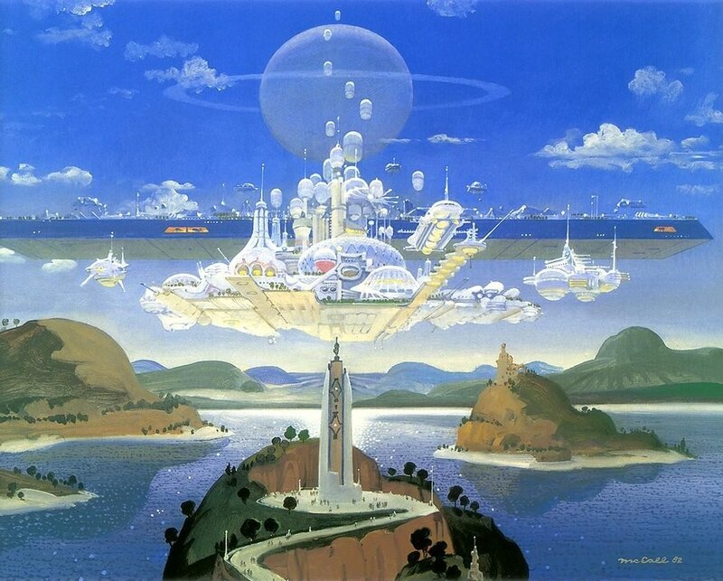 futuristic floating city