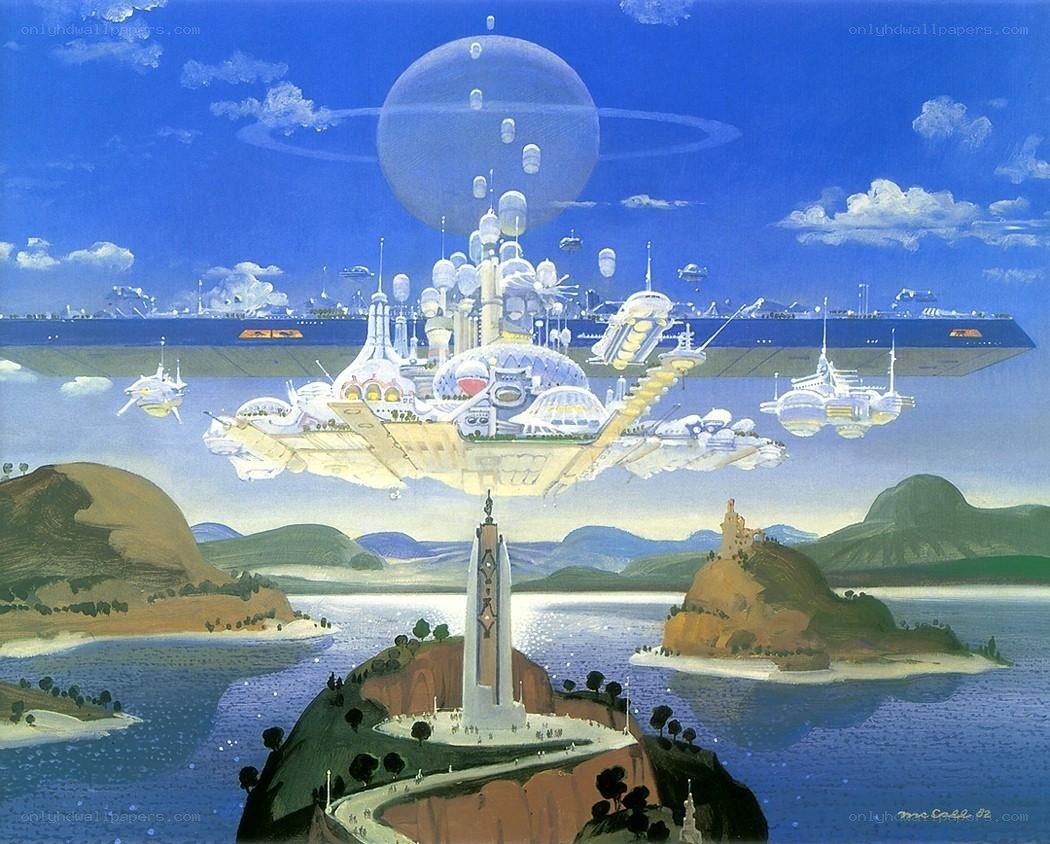 futuristic floating city