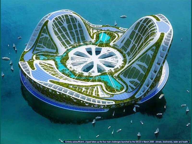 futuristic floating city concept