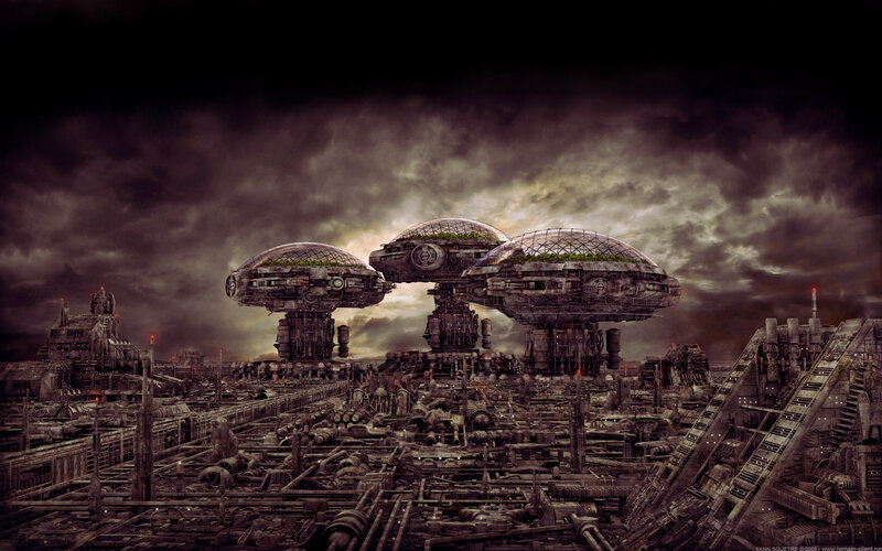 Futuristic Floating Domes