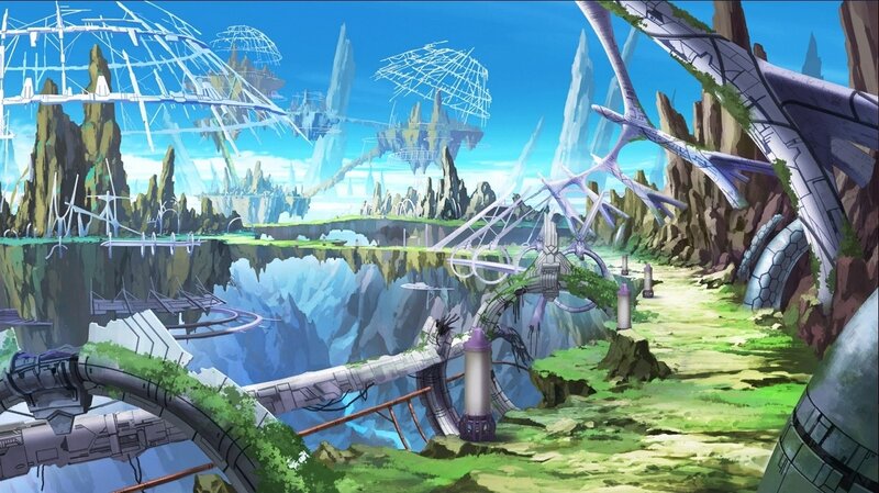 Futuristic Floating Islands — Blue