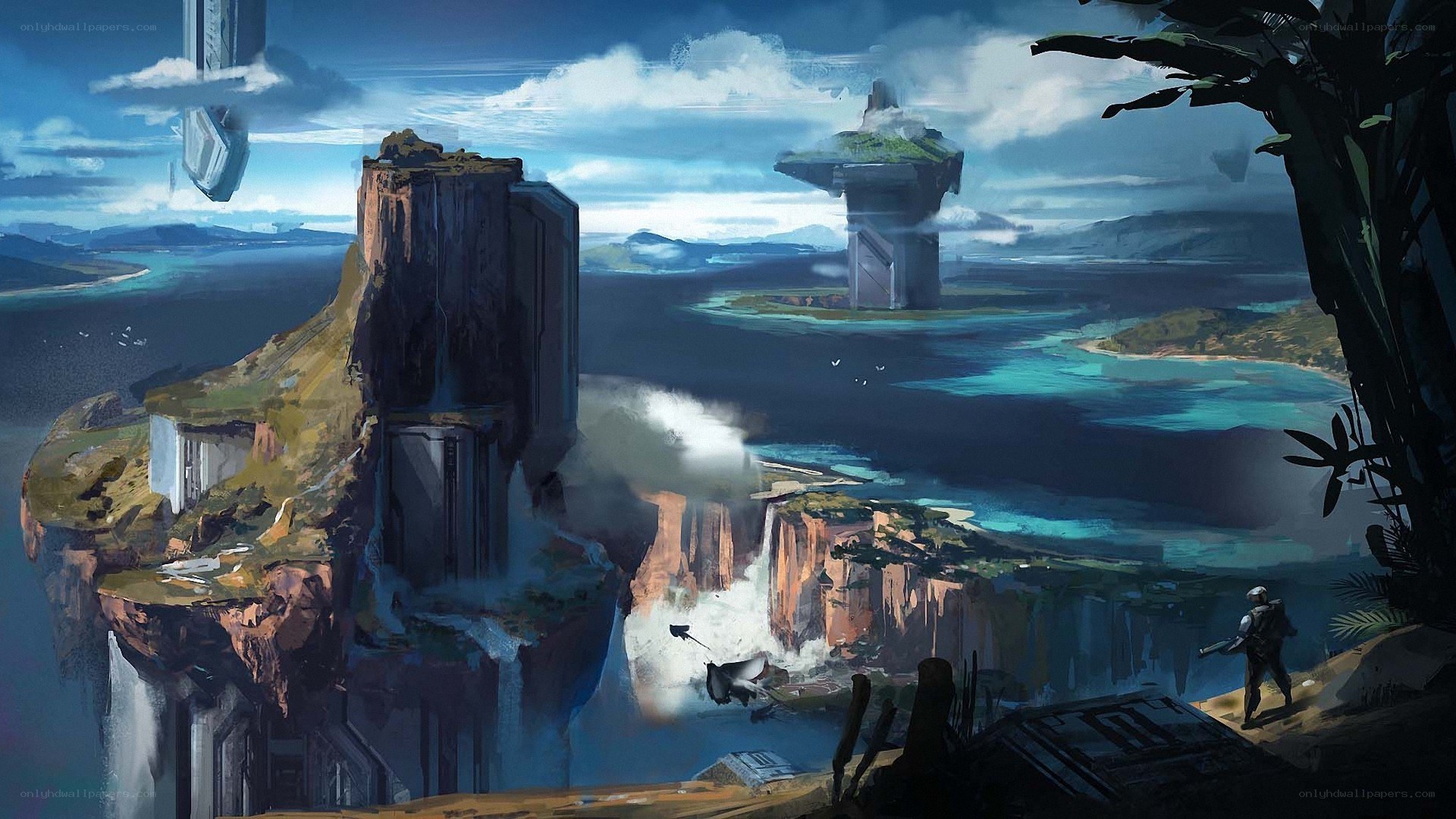 futuristic floating islands