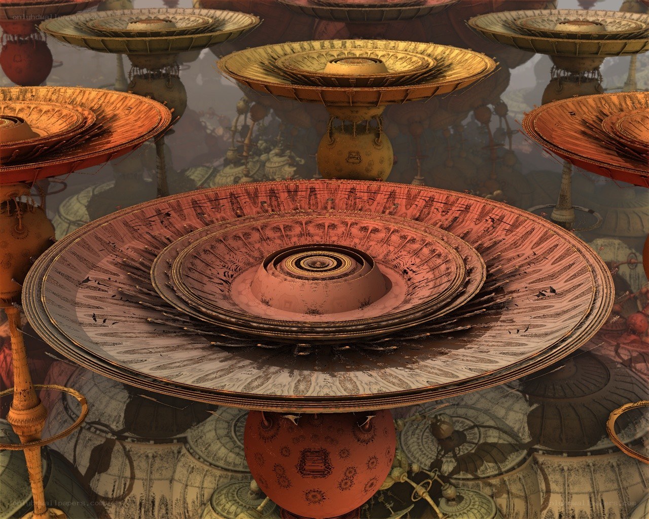 futuristic floating platforms