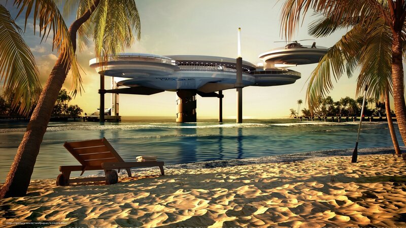 Futuristic floating resort