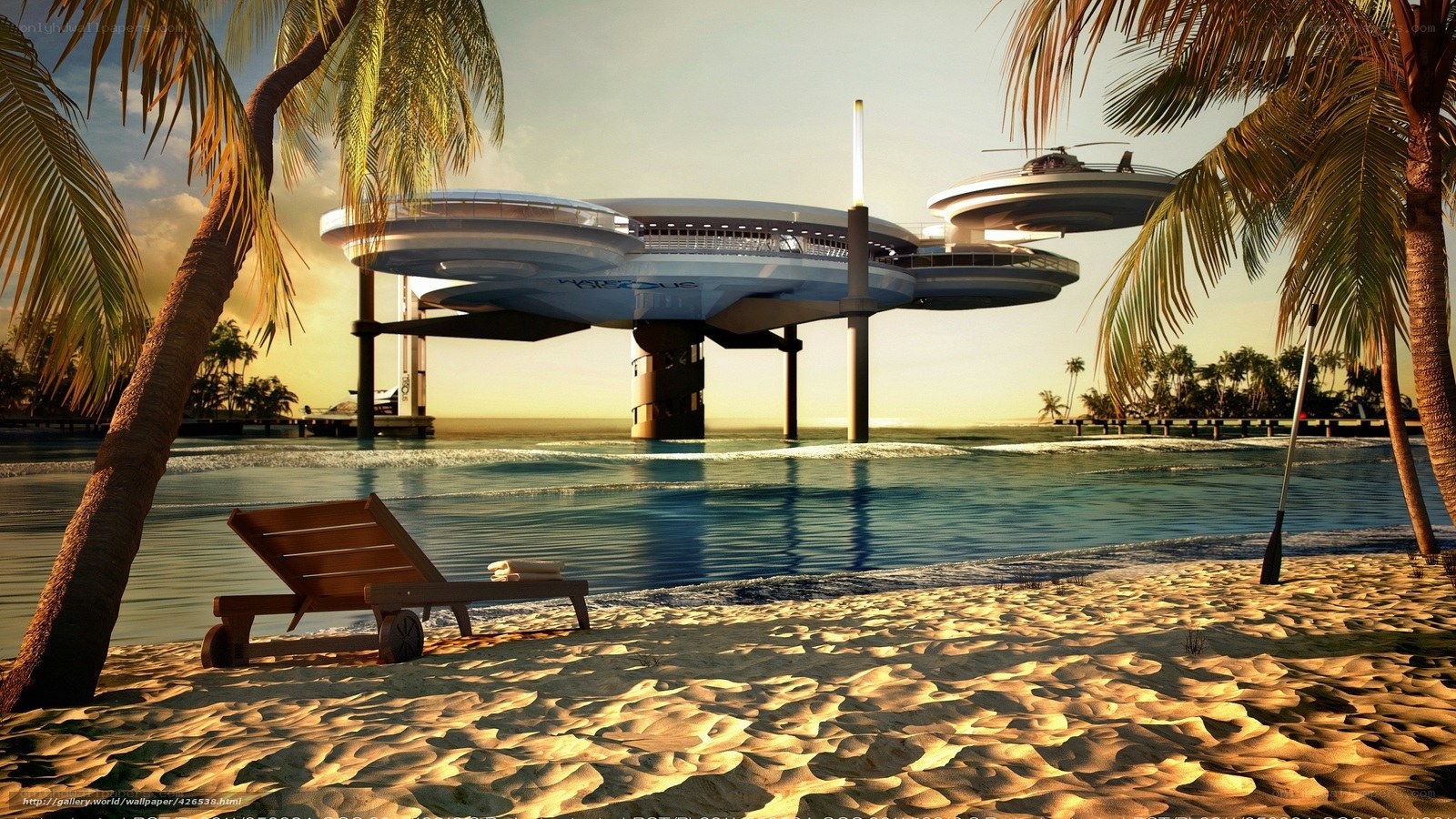 Futuristic floating resort