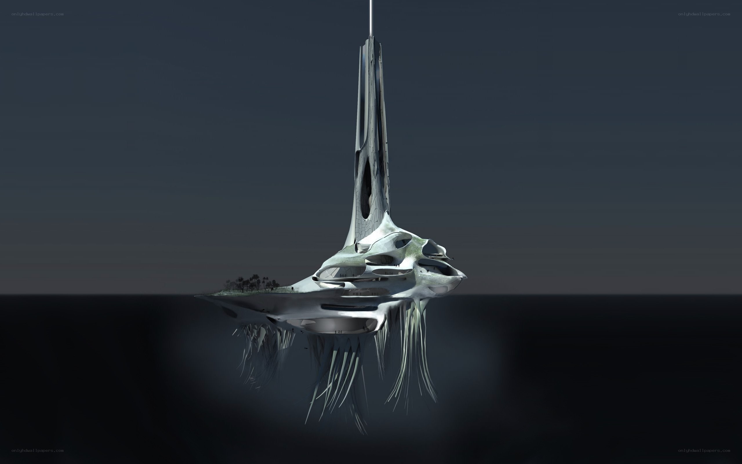 futuristic floating structure
