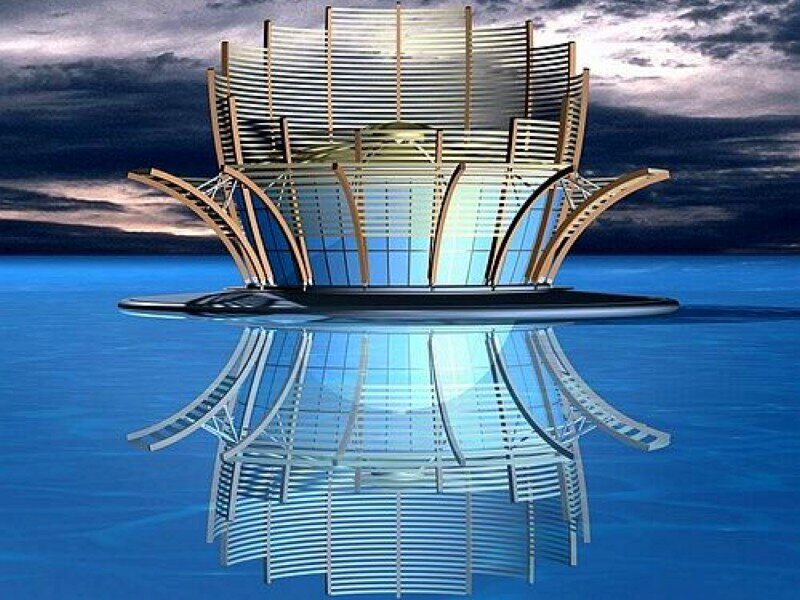 futuristic floating structure