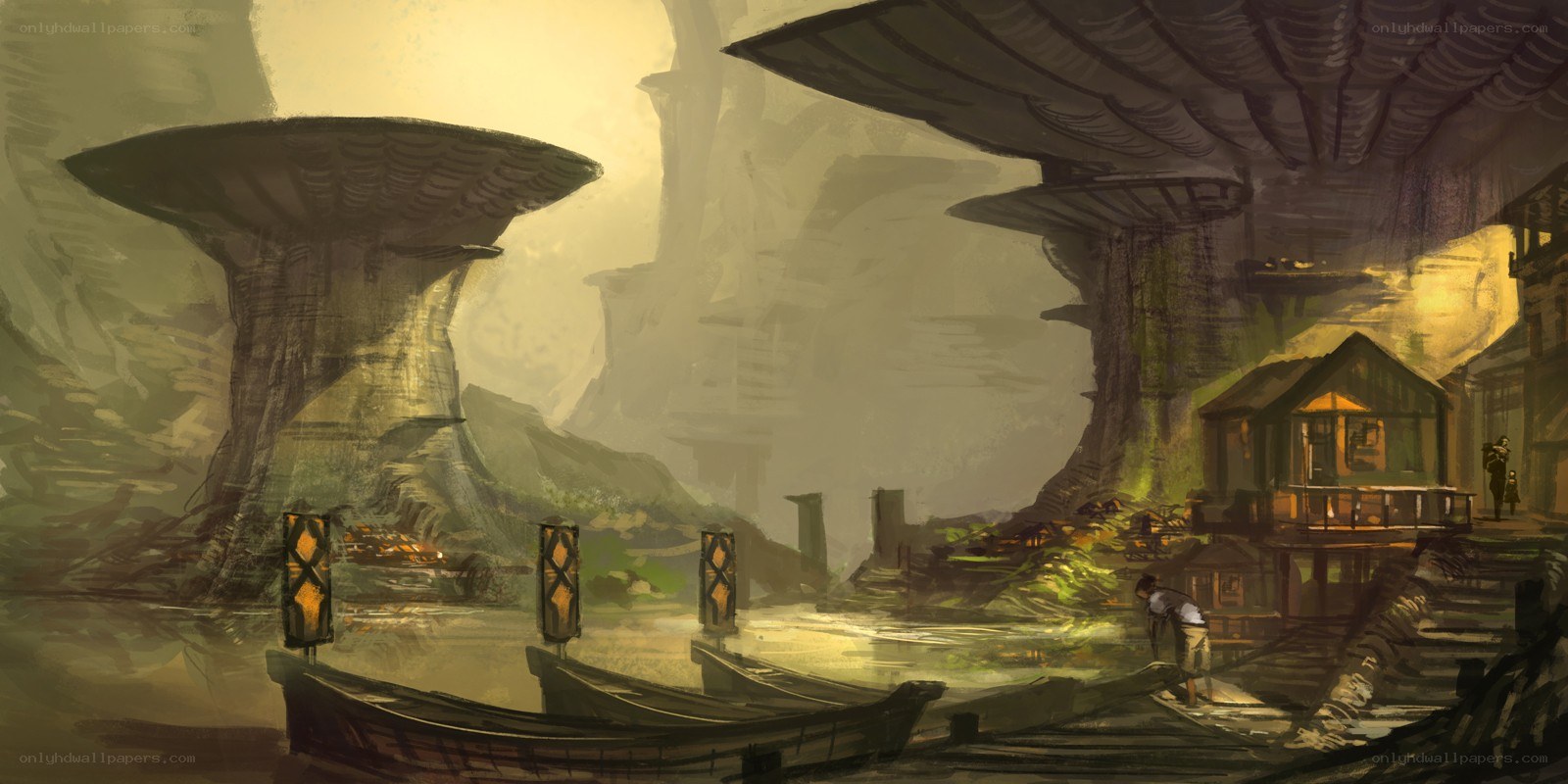 Futuristic floating village