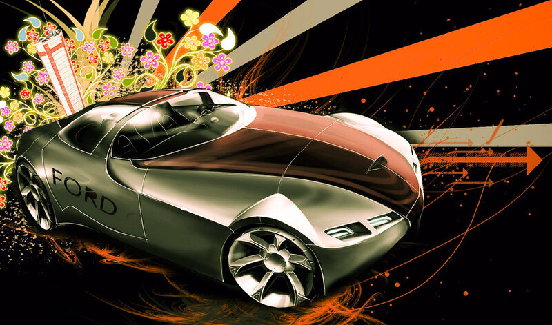 Futuristic Ford concept car