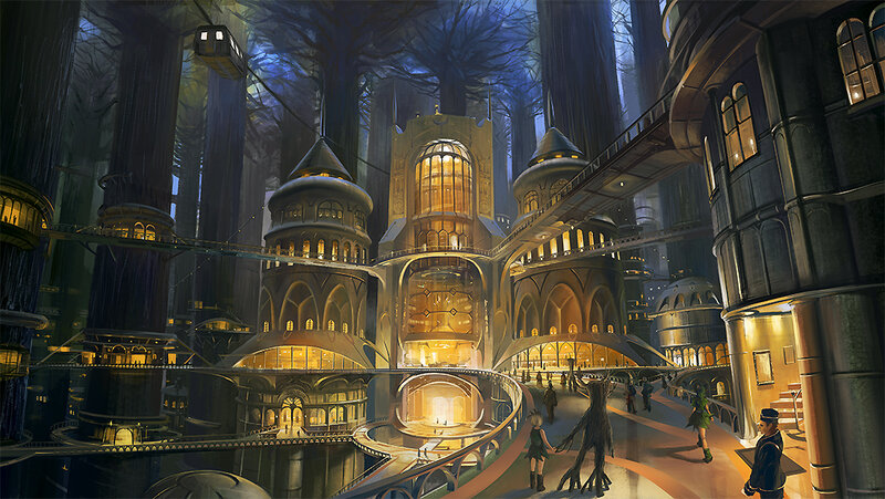 futuristic forest city