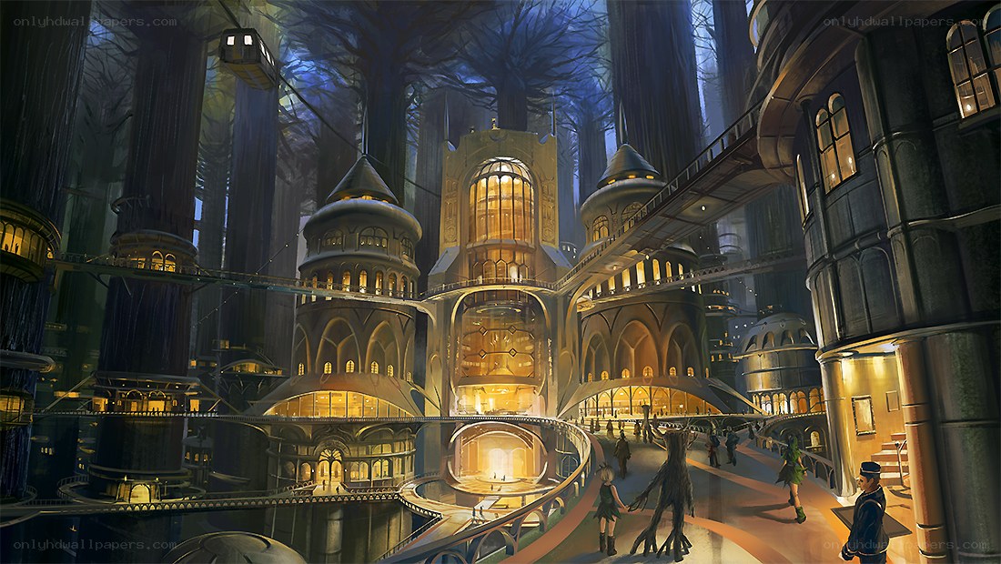 futuristic forest city
