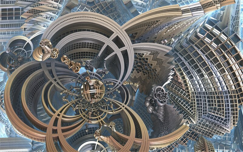 futuristic fractal architecture
