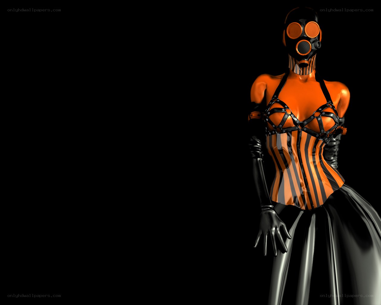 futuristic gas mask figure