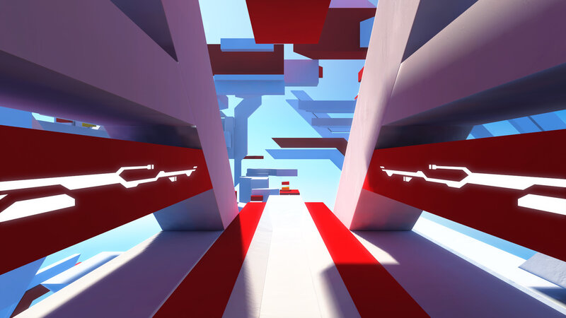 futuristic geometric corridor