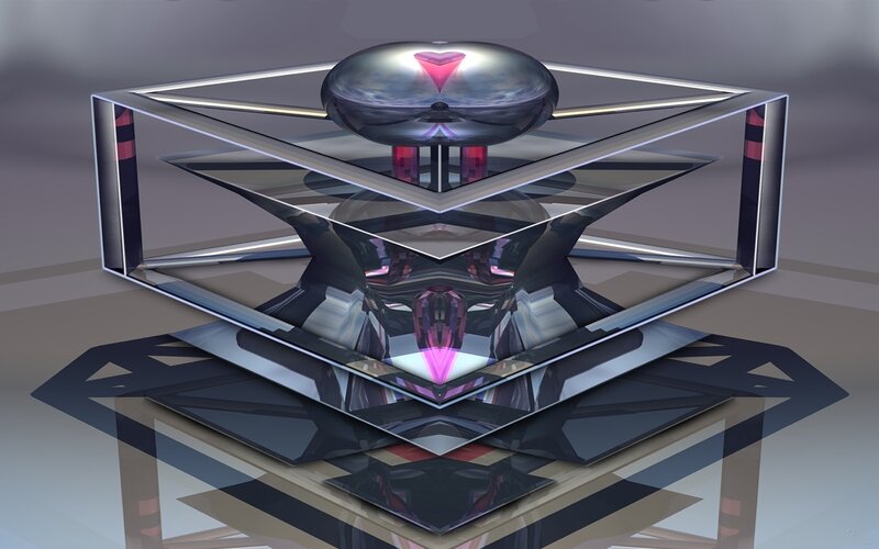 Futuristic geometric sculpture
