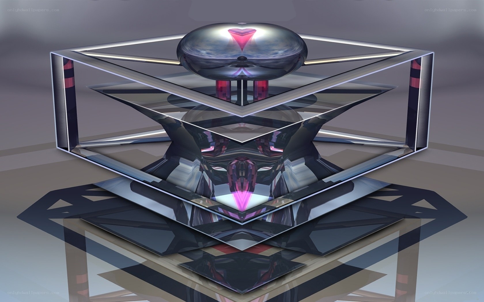 Futuristic geometric sculpture