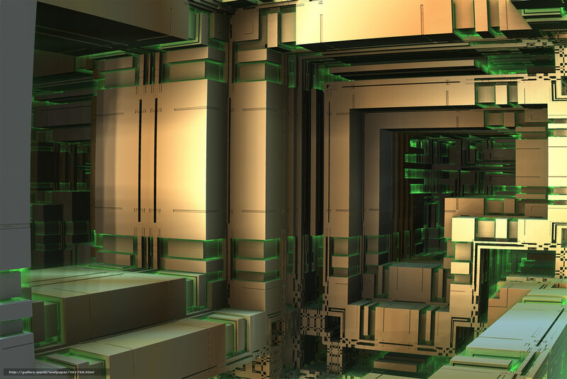 Futuristic Geometric Structure — Green
