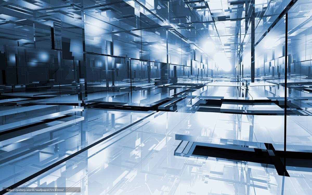futuristic glass corridor