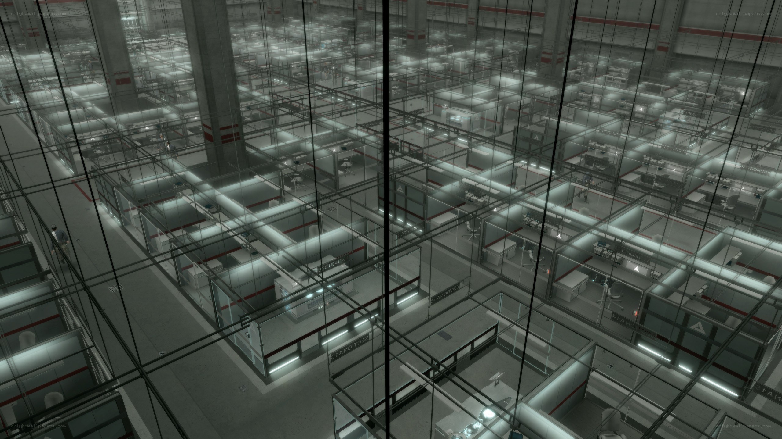 futuristic glass office complex
