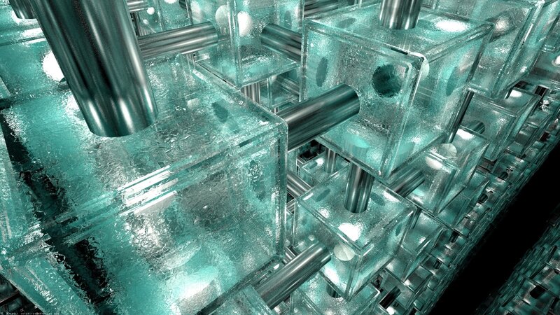 futuristic glass structure