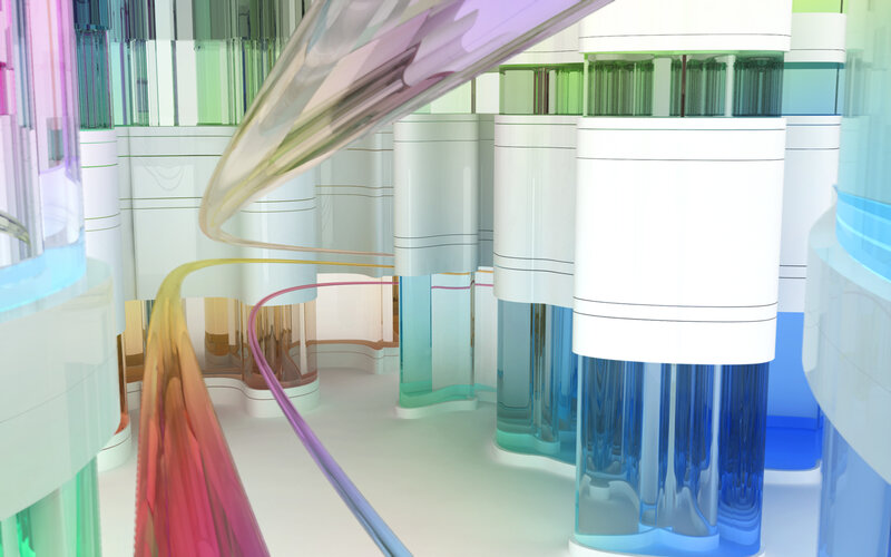 Futuristic Glass Structure — White