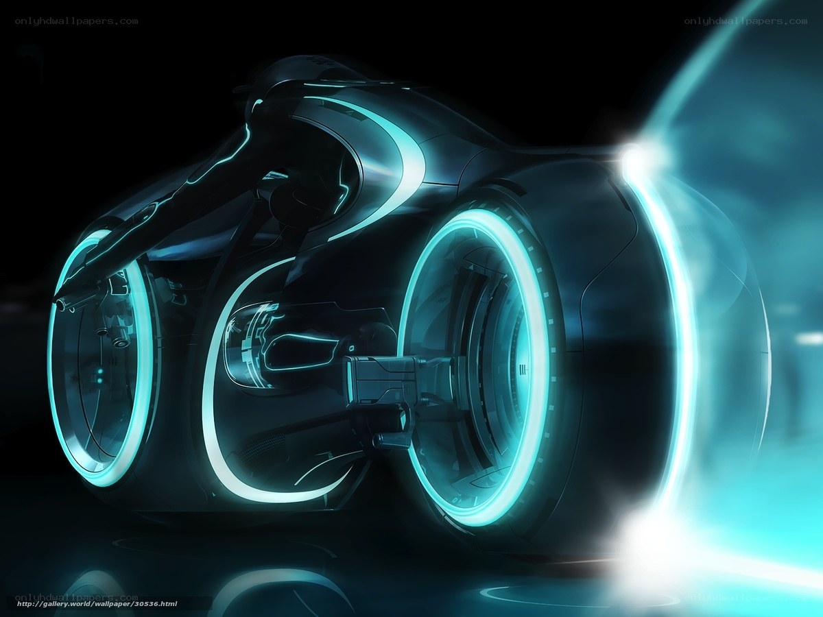 futuristic glowing motorcycle