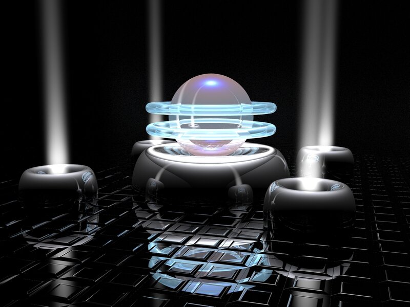 futuristic glowing orb device