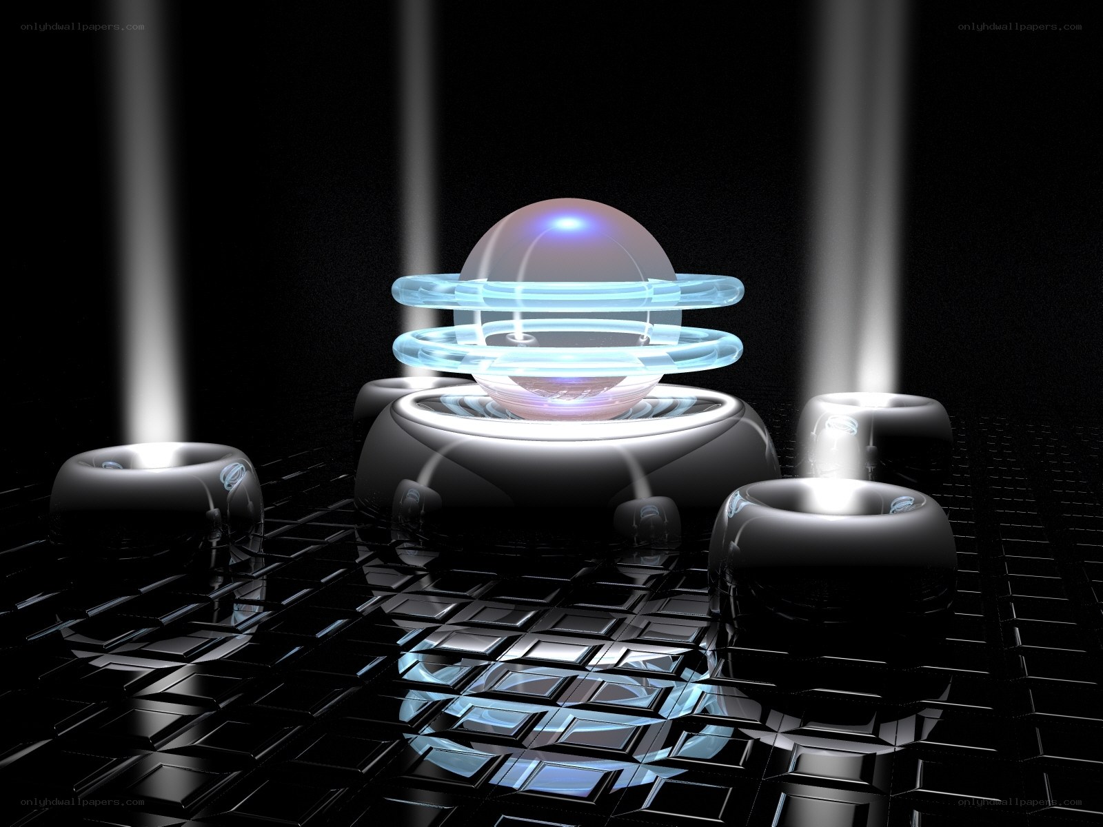 futuristic glowing orb device
